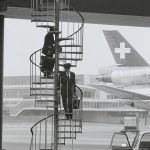 Wendeltreppe am Dock mit Cabin Crew in Zürich-Kloten